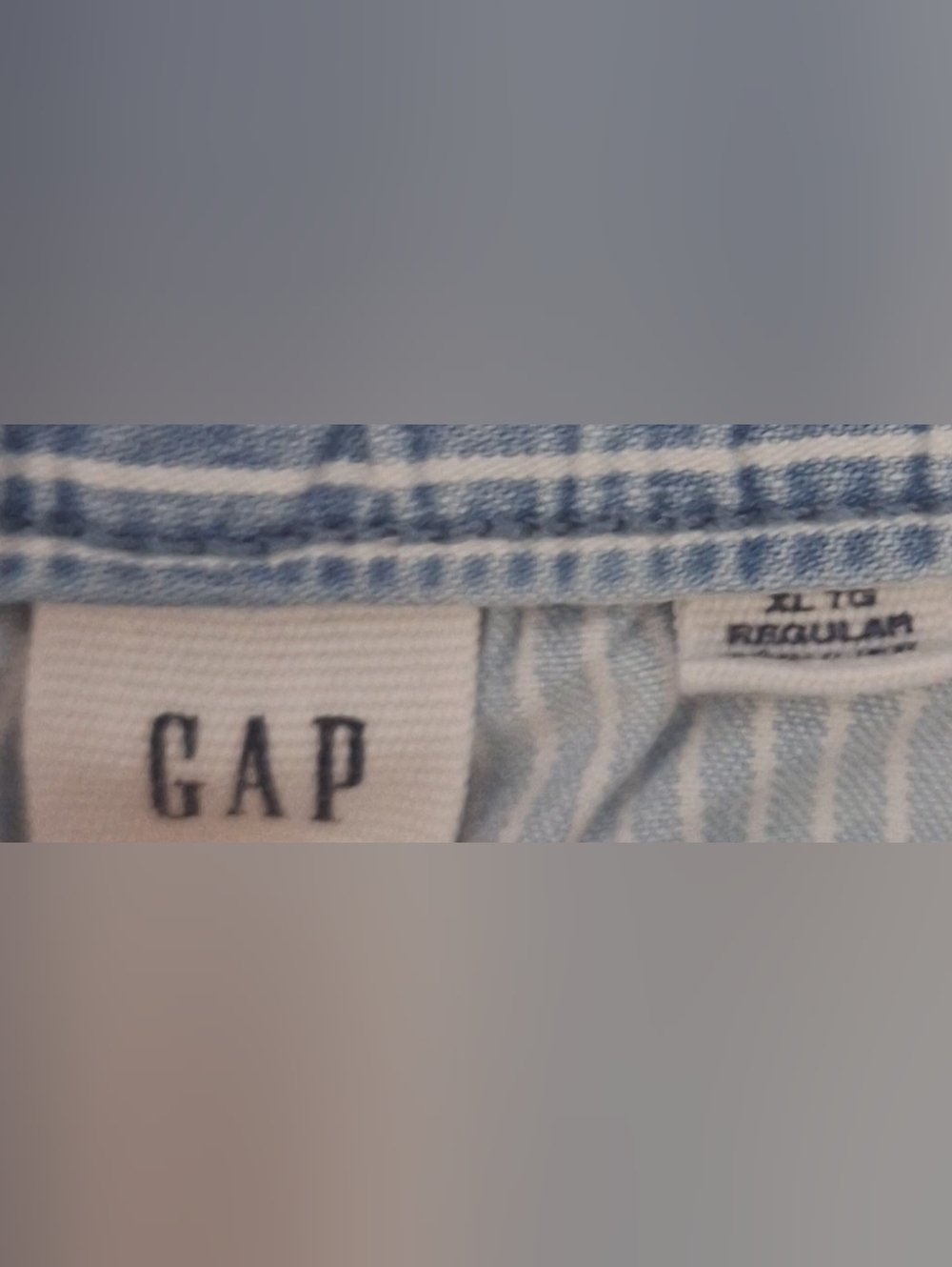 XL GAP Light Blue Pinstriped Tie-Waist Bermuda Shorts - Picture 2 of 4